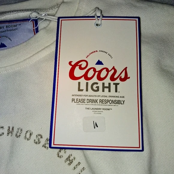 The Laundry Room Coors Light Sweatshirt XS Collab Super Bright Brand new - Picture 5 of 10